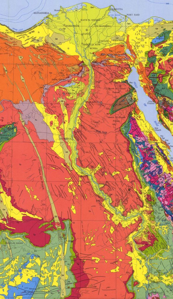 Carte géologique de la vallée du Nil