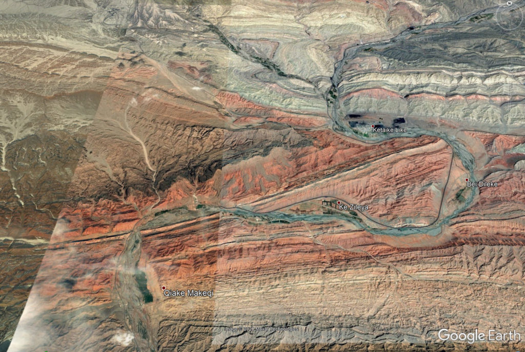 Photo satellite de la rivière de Koutcha.