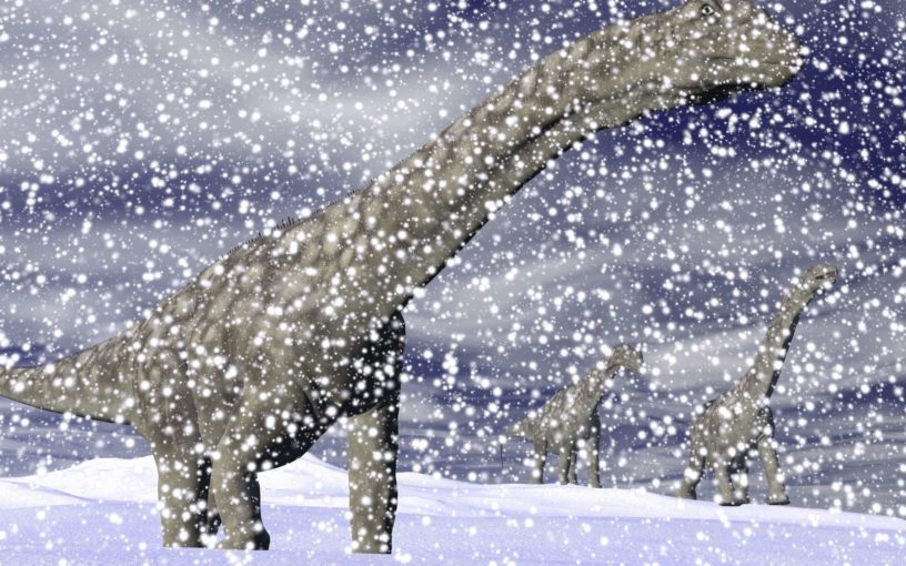 Dinosaure en hiver