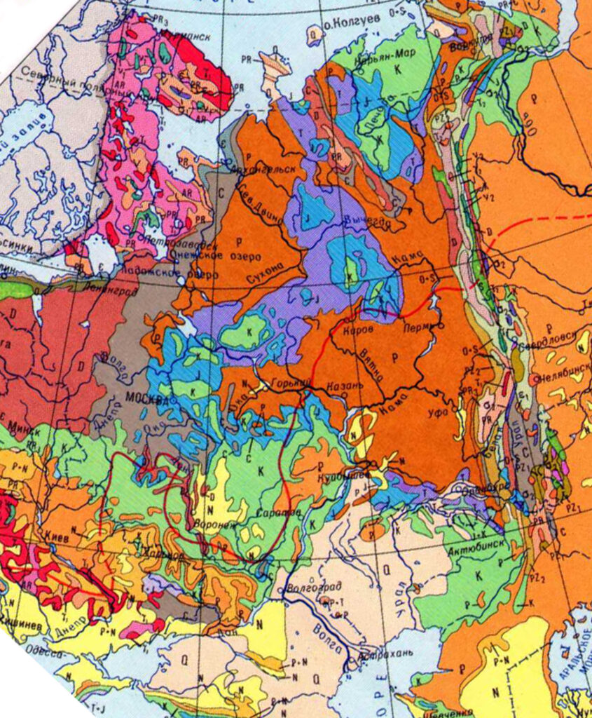 Carte géologique de la Russie européenne