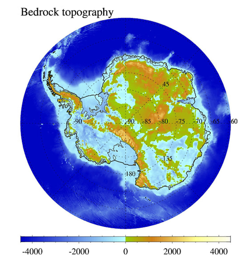 Topographie de l'Antarctique